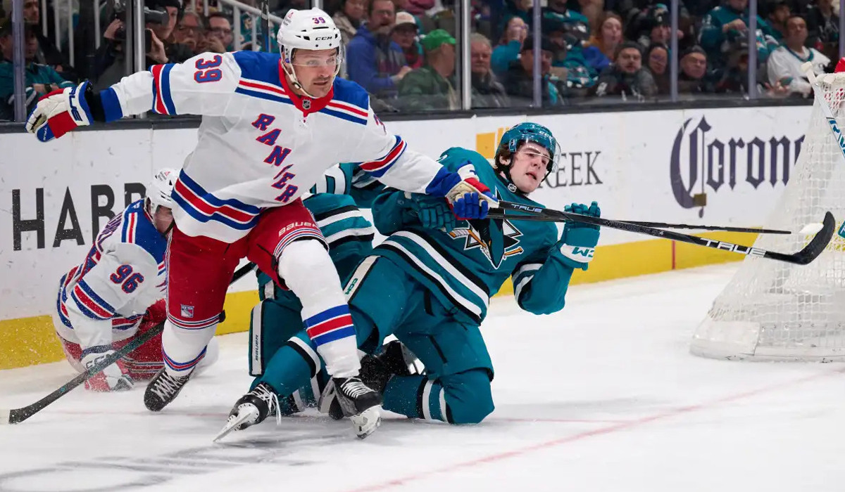 Sharks humbled in lopsided loss to Rangers