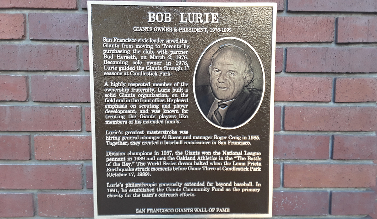 Beloved former owner Bob Lurie inducted to Giants Wall of Fame